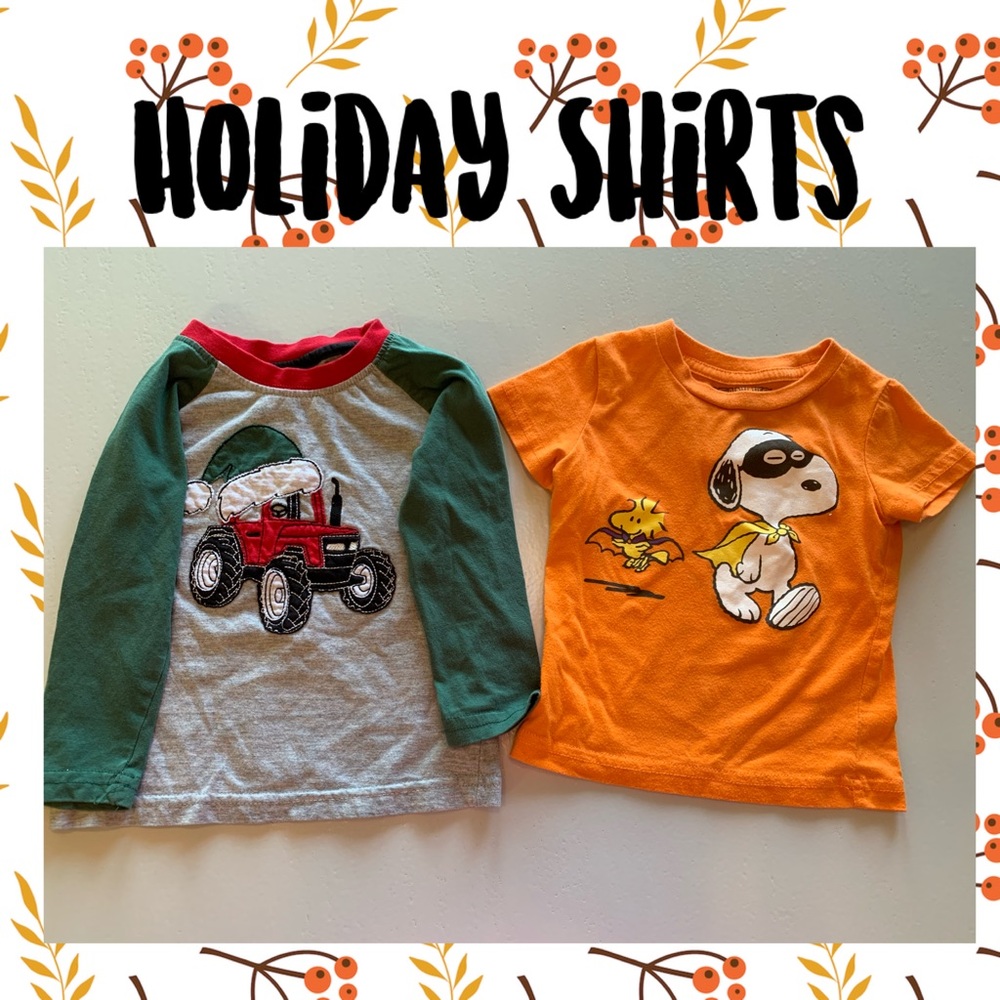 🚜Tractor Christmas and Snoopy Halloween shirts🎃